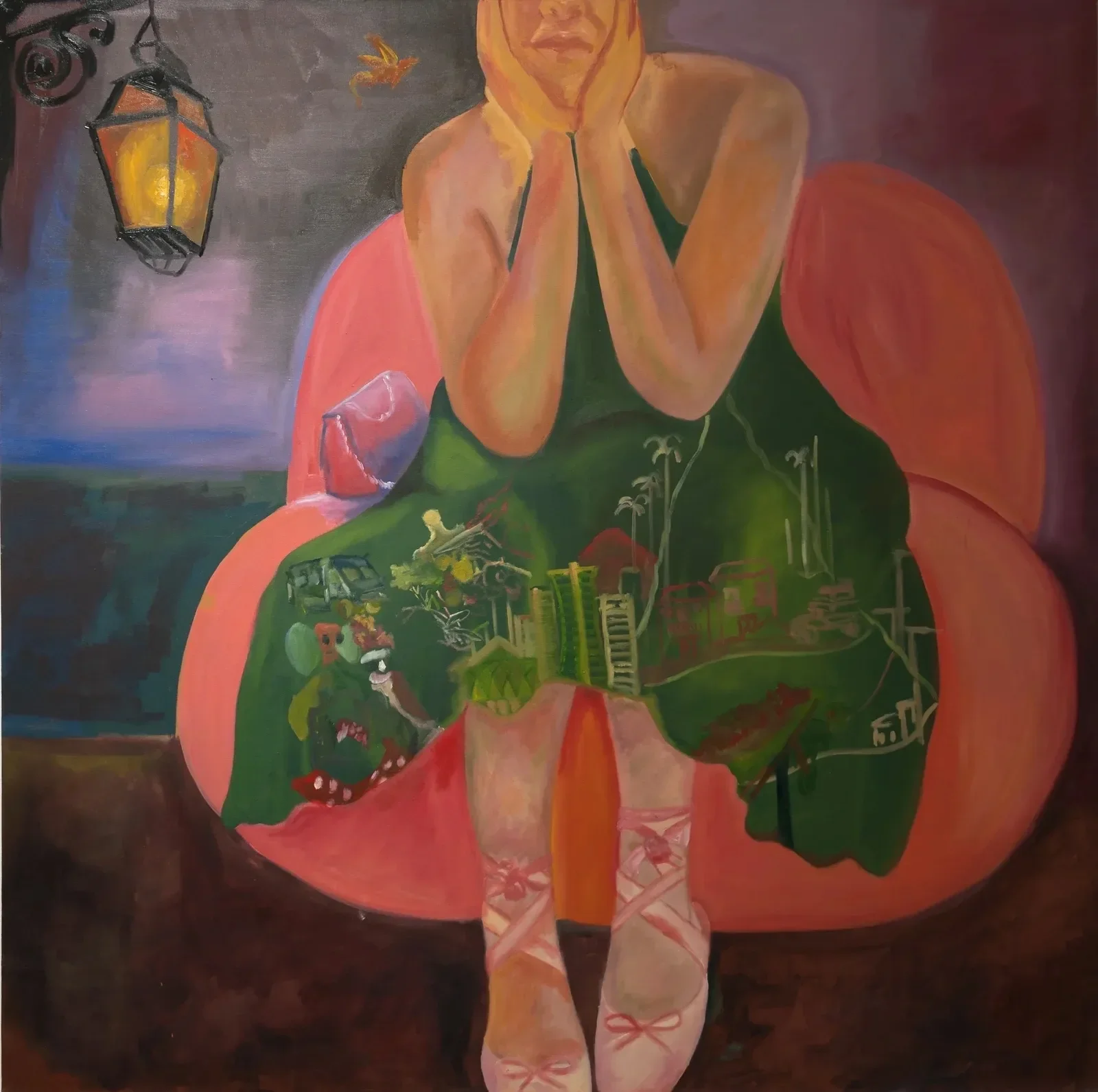 Seated Woman with a Narrative Dress