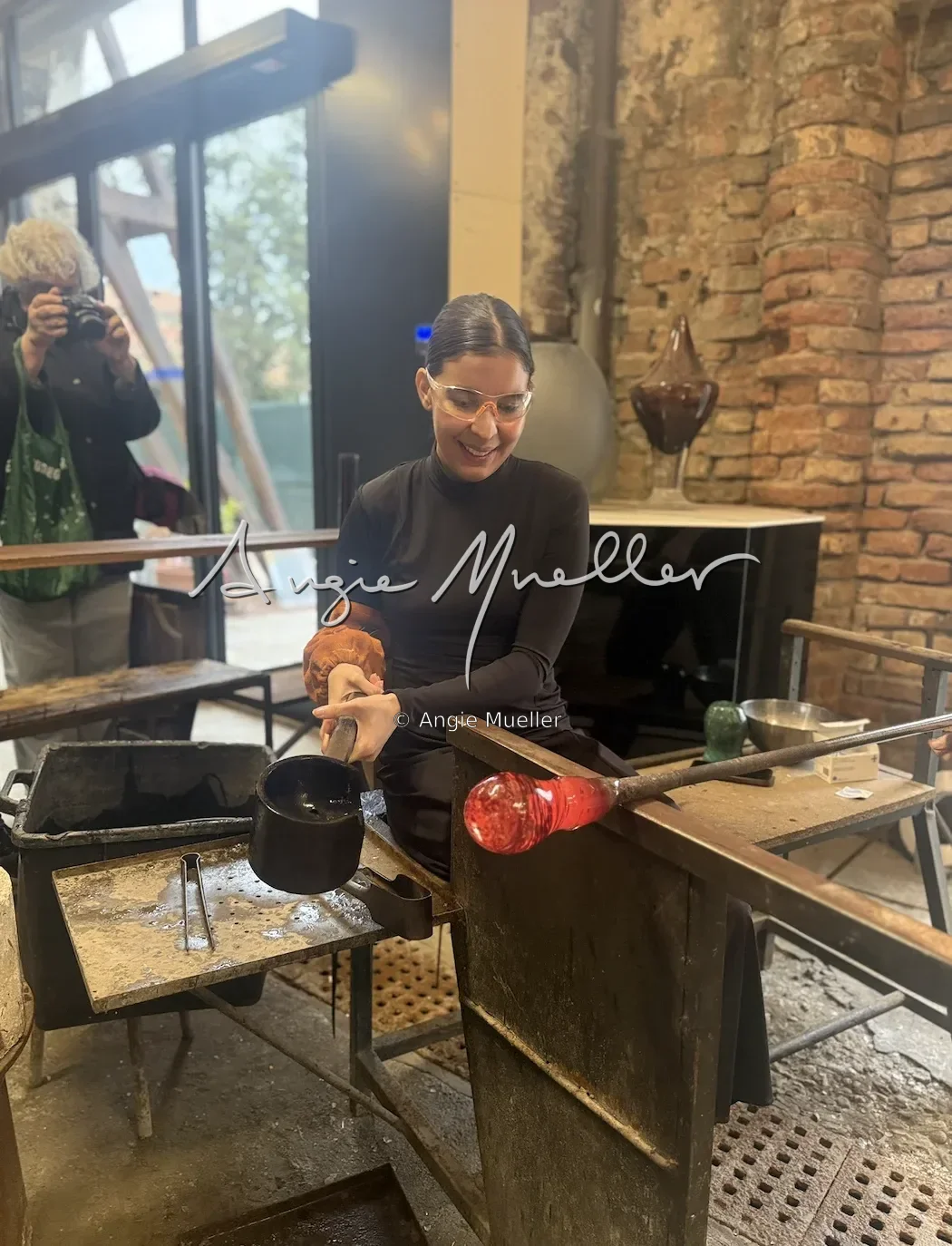 Angie Rangel at Murano glassmaking workshop